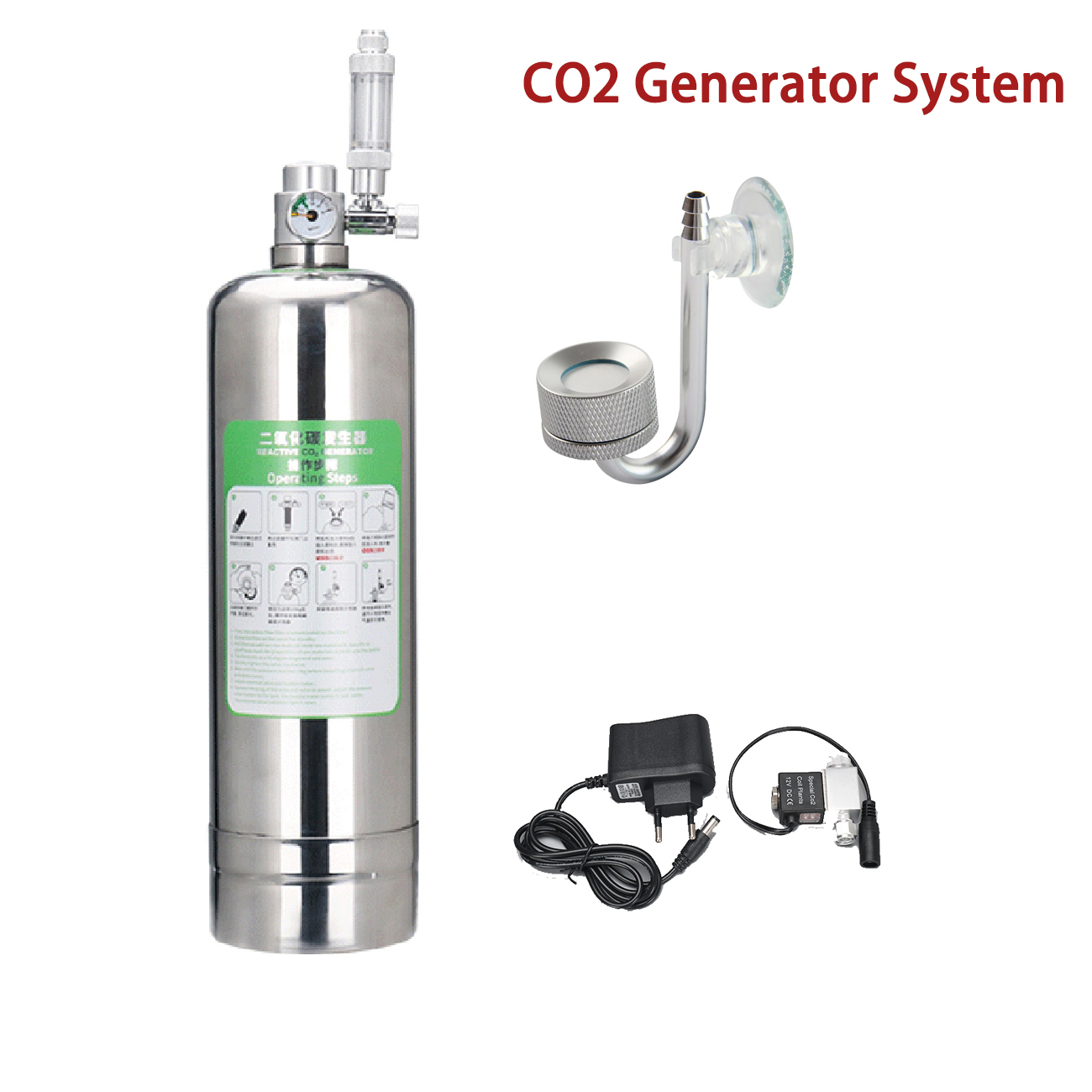 Aquarium Liquid Carbon - Aquarium CO2 Generator System Kit Edelstahl