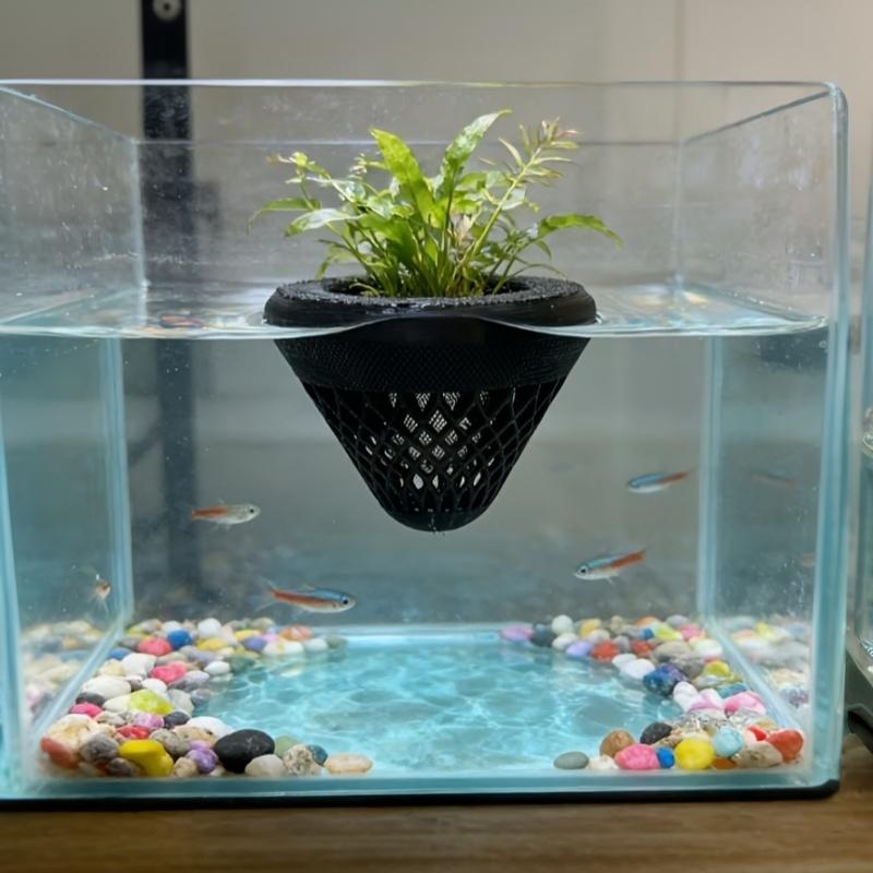 Plant Aquarium Pot - Hydroponischer schwimmender Aquariumpflanzkorb, Bodenlose Kultur-Netztöpfe, DIY-Dekoration,