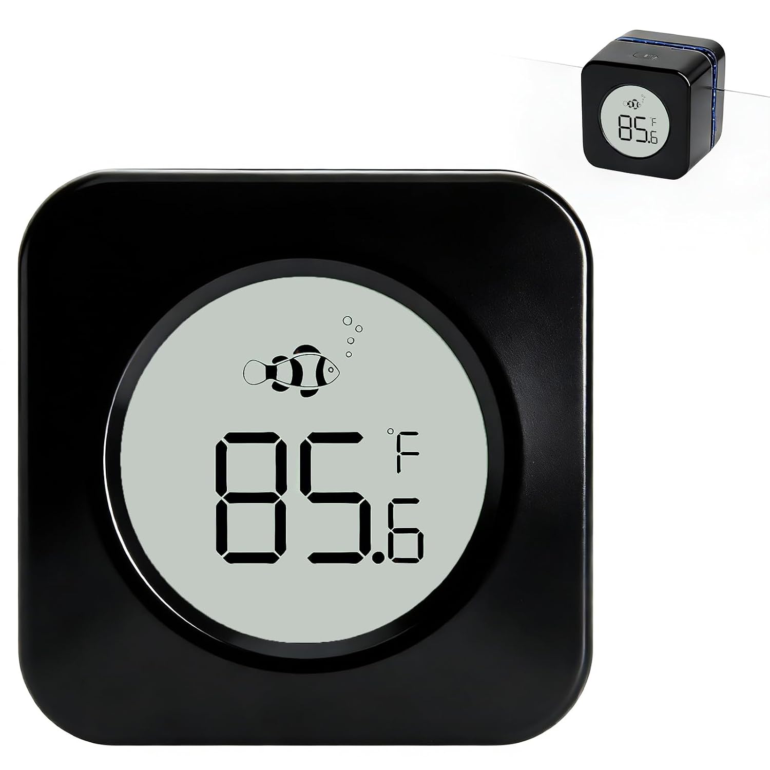 Planted Aquarium Cleaning - Aquarium-Magnetreiniger mit Thermometer, 2-in-1-Fisch-Nano-Tank-Glasreiniger, Algenentferner für